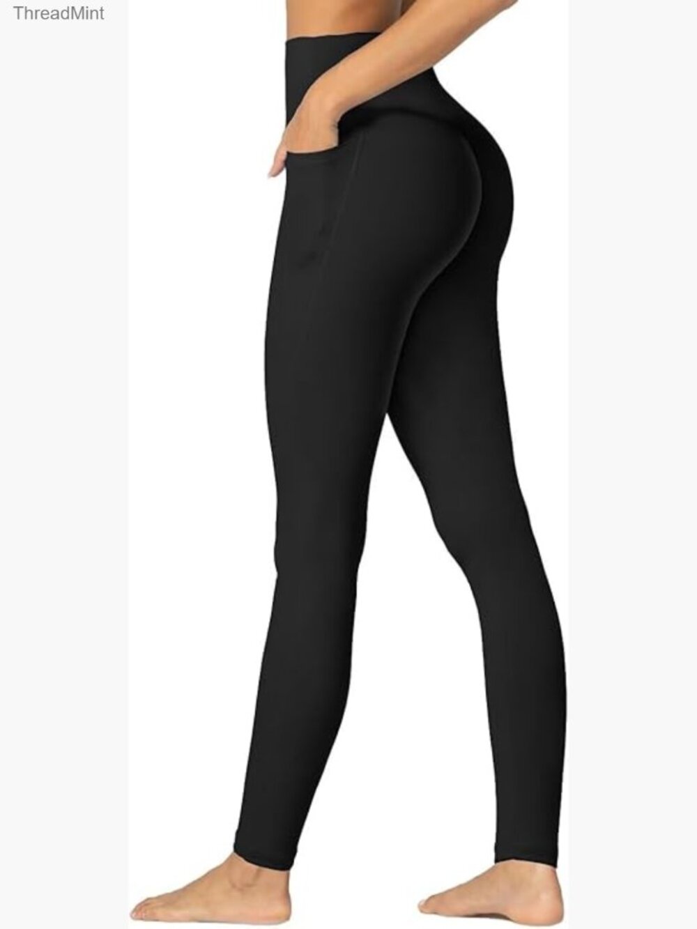 High-Waisted Workout Leggings with Pockets, Tummy Control, No Front Seam